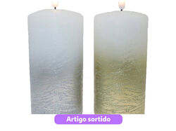 Imagem do produto vela led actuel prat/ dourado 7.5x15cm