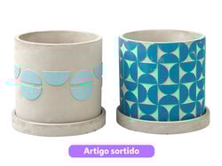 vaso cimento gardenstar com prato d15xa15cm modelos sortidos product image