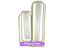 vaso com 2 tubos actuel base arame 11.5x21.6cm product image