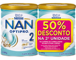 Imagem do produto leite nan 2 2x800g 50% 2ªunidade