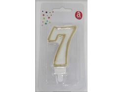 vela aniversário nº 7 actuel branco c/reb dourado product image