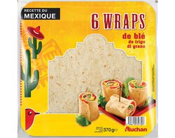 Imagem do produto wraps auchan 6 tortillas de trigo 370g