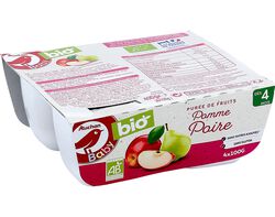 Imagem do produto tacinha fruta auchan baby bio maçã e pera 4x100g