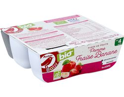 Imagem do produto tacinha fruta auchan baby bio maçã morango banana 4x100g