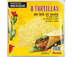 Imagem do produto tortilhas auchan trigo e milho 8un 320g