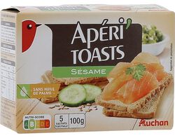 Imagem do produto tostas auchan finas trigo com sésamo sem óleo palma 100g