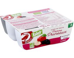 Imagem do produto tacinha fruta auchan baby bio maçã e ameixas 4x100g