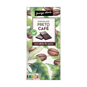 Imagem do produto Tablete de Chocolate Negro e Café sem Açúcar Pingo Doce
