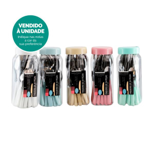 Imagem do produto Faqueiro de Inox com Cabo em Plástico 24 Peças Smukee