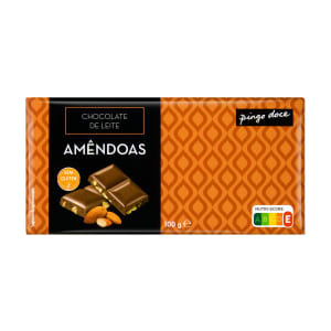 Tablete de Chocolate Leite com Amêndoas Pingo Doce product image