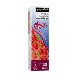Imagem do produto Saco de Congelação com Fecho Zip 1 litro Pingo Doce