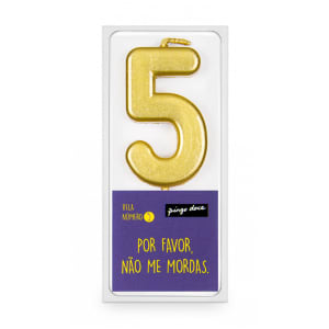 Imagem do produto Vela Formato 5 Dourada Pingo Doce