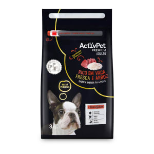 Imagem do produto Ração Seca para Cão Adulto Raças Pequenas Sabor Vaca e Arroz Premium ActivPet