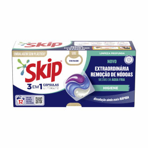 Imagem do produto Detergente Máquina da Roupa Cápsulas Trio Higiene Skip - 32 doses
