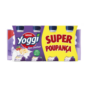 Iogurte Líquido sem Lactose de Morango e Banana Yoggi - Pack 8 product image