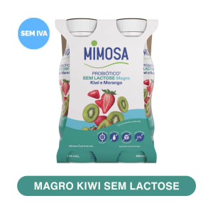 Imagem do produto Iogurte Líquido sem Lactose Probiótico Kiwi e Morango Mimosa - Pack 4