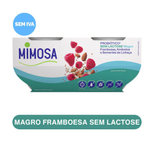 Imagem do produto Iogurte Sólido sem Lactose Probiótico Framboesa Amêndoa e Linhaça Mimosa - Pack 4